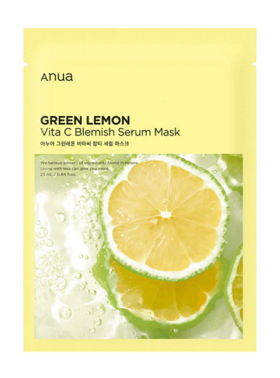 Green Lemon Vita C Blemish Sérum Facial Máscara - Anua K-Beauty