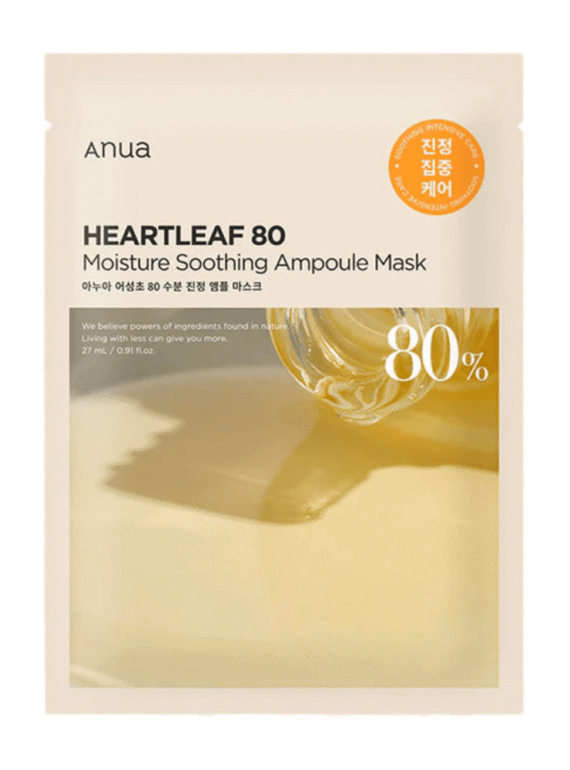 Heartleaf 80 Moisture Calmante Ampola Máscara - Anua K-Beauty