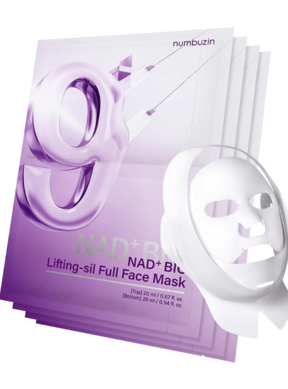 No.9 NAD+ Bio Lifting-sil Full Face Máscara Set 4 sheets - numbuzin K-Beauty